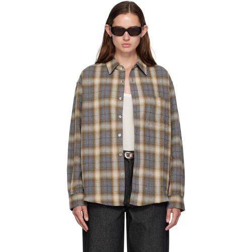 COOR Brown Ombre Flannel One Pocket Checkered Shirt